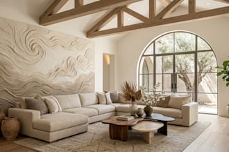 create 3d home decor and interior design mood boards with furniture layouts