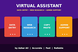 do data entry, web research and admin support work