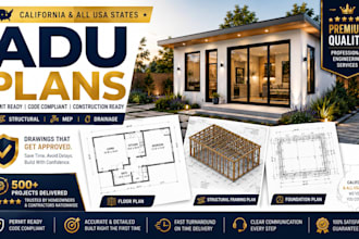 prepare california adu plans, structural drawings and framing plans fast