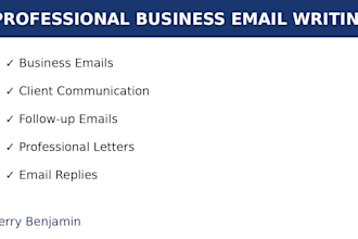 write professional business emails, letters and replies