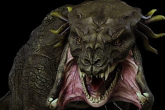 create stylized 3d creature alien monster animal model for game and animation