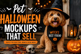 design halloween mockup for etsy dog and cats shops dog mom gift