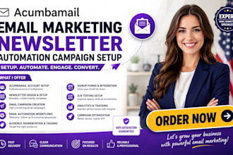set up acumbamail email marketing newsletter and automation campaigns