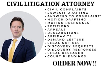 be pro se civil litigation lawyer in california, ny and write legal documents