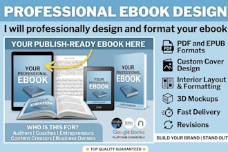 professionally design and format your ebook and cover