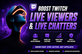 twitch promotion, twitch affiliate, live viewers twitch viewers, twitch channel