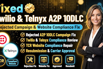 fix rejected twilio or telnyx a2p 10dlc website compliance issues