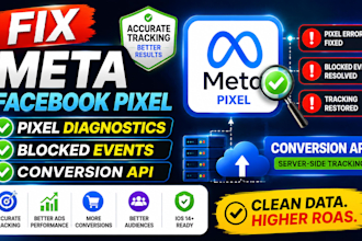 fix meta facebook pixel diagnostics, blocked events, conversion API tracking
