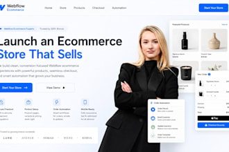 build webflow ecommerce store checkout product automation setup
