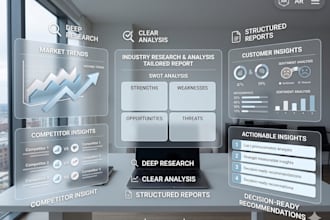 conduct deep research, analysis and insights on any topic
