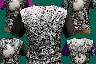 design a creative graphic t shirt and t shirt logo