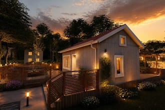 design modern tiny house, cottage, cabana, and container house exteriors