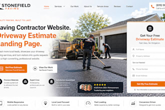 design wix paving contractor website driveway estimate landing page