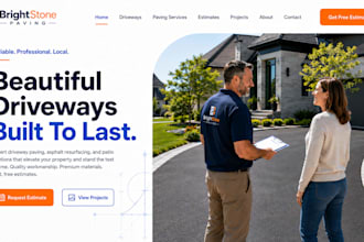 design wix paving contractor website driveway estimate landing page
