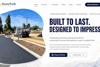 design wix paving contractor website driveway estimate landing page