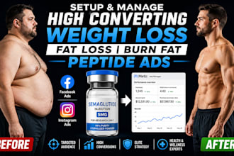 setup and manage high converting weight loss burn fat loss fat peptide fb ig ads