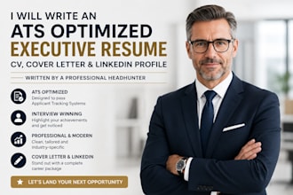 write an ats optimized executive resume and cv