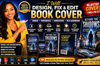 design ebook cover fix edit modify rejected book cover acx audiobook hardcover