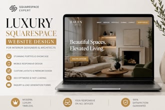 build luxury squarespace portfolio website for interior designers and architects