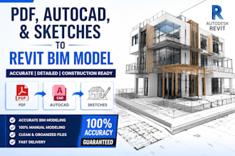 convert PDF, autocad, and sketches into an accurate revit bim model
