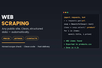 scrape websites and extract structured data with python