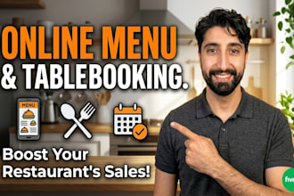 create a restaurant website with online menu and table booking