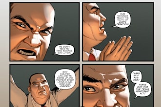 create comics and cartoon illustration, graphic novel art and storyboard for you