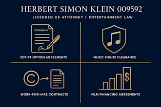 professionally draft your film script option purchase agreement as a US attorney
