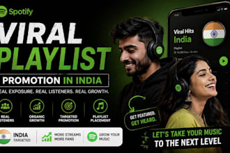 place your song on viral spotify playlist in india for organic promotion