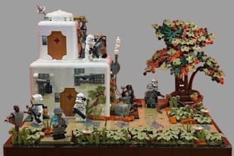 design a custom 3dlego model,lego house,lego toy, minifigure and PDF instruction