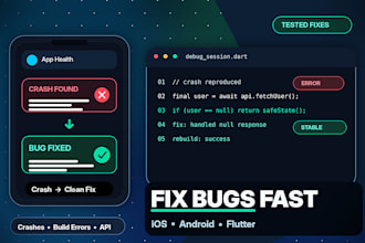 fix app bugs for ios, android, flutter