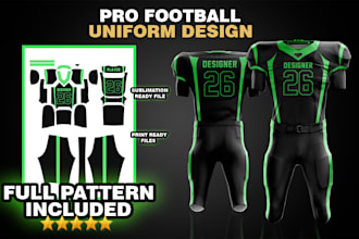 do american football uniform patterns and 3d mockups