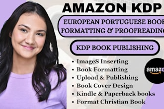 european portuguese book formatting, kdp publishing and portuguese proofreading