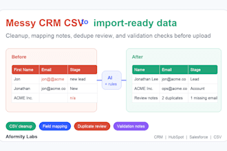 clean and transform your CRM CSV for import