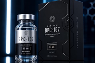design peptide sarms, vial label and packaging design