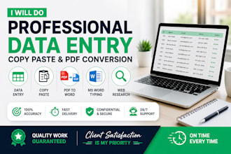 professional data entry, copy paste and PDF conversion