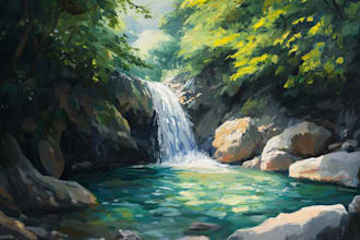 digitally oil painting landscape