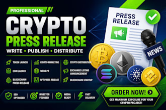 write and distribute a premium crypto press release for your token or coin