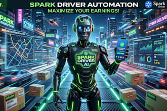 create spark driver bot, amazon flex bot, instacart bot, doordash bot ,uber bot