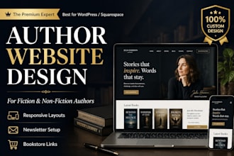 design, build author website, ebook website or book author website