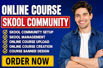 setup and manage your skool community, online course and digital program