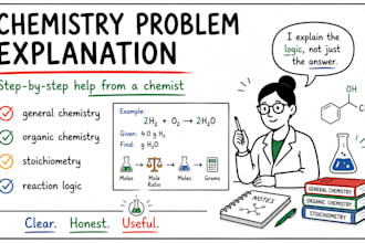 explain chemistry problems step by step as a chemist
