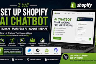 set up shopify ai chatbot tidio ai manifest ai gobot rep ai