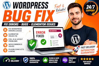 fix wordpress errors, bugs and elementor issues