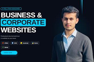 develop a business website with dynamic services dashboard