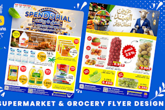 design professional supermarket and grocery promotional flyers