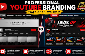 do professional youtube banner, cover, channel art, logo and full branding setup