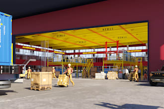 design logistics hub, distribution center, and warehouse visualization