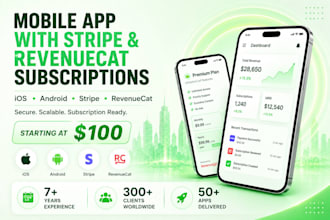 build mobile app with stripe revenuecat subscriptions