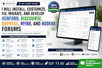 install, customize, fix and develop xenforo forums